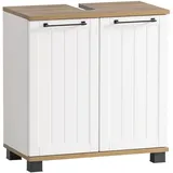 Schildmeyer Waschbeckenunterschrank Jelda 154166 eiche landhaus, weiß 59,8 x 32,6 x 62,4 cm