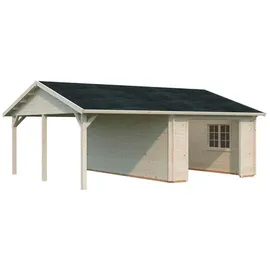 Palmako Garage 706 x 619 cm braun inkl. Seitenwand