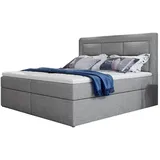 Best For Home Boxbett, Hellgrau, Holz, Höhe ca. 15 cm, Rechteckig, 160x200 cm, Schlafzimmer, Betten, Boxspringbetten