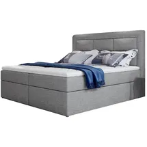 Best For Home Boxbett, Hellgrau, Holz, Höhe ca. 15 cm, Rechteckig, 160x200 cm, Schlafzimmer, Betten, Boxspringbetten