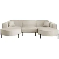 Fun Möbel Wohnlandschaft U-Form Sofa VALENCIA in Stoff Scala