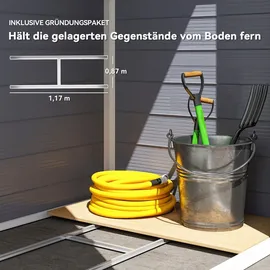 Outsunny Gerätehaus 1,1 m2 1,02 x 1,33 m Dunkelgrau