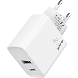 Deqster Double Charger USB-C 20W PD (Schnellladefunktion), Ladegerät (Power Adapter)
