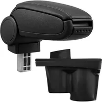 Pro.tec Mittelarmlehne Armauflage mit Staufach gepolstert Kunst Leder schwarz