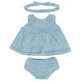 MINILAND BABY Miniland Strick-Kleiderset Kleid & Stirnband Blau (31687)