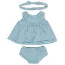 MINILAND BABY Miniland Strick-Kleiderset Kleid & Stirnband Blau (31687)