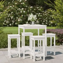 vidaXL Gartenbar-Set 5-tlg. Weiß