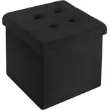 Woltu Sitzhocker mit Stauraum aus Samt, 37,5x37,5x38CM(LxBxH), grau