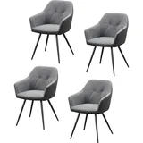 Hti-Living HTI-Living, Stühle, Esszimmerstuhl 4er Set Anthrazit/Grau Joschka