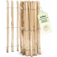 STILTREU Englischer Staketenzaun Kastanie - Länge 5 Meter, Höhe 122 cm, Lattenabstand 6-8 cm
