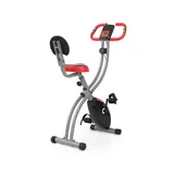 Ultrasport F-Bike Curved Heimtrainer Fahrrad Klappbar I Hometrainer Fahrrad Klappbar mit Komfort-Sattel I Ergometer Heimtrainer, Fitnessbikes, Schwarz-Rot