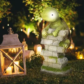 Outsunny Gartenfigur Schildkröte 36,5 cm Grün/Mehrfarbig