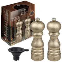 Peugeot Geschenkset GOLDEN PARIS Pfeffermühle Salzmühle 18cm Buchenholz Gold