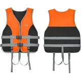 Schwimmweste für Erwachsene Kinder, Universal Rettungsweste mit Verstellbarem Sicherheits-Schrittgurt für Herren Damen, Rettungsweste Schwimmhilfe für Kajakfahren, Surfen,Wassersport (Orange, M)