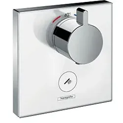 hansgrohe ShowerSelect Brausethermostat 15735400 Highflow, Unterputz,1 Verbraucher,Glas weiß-chrom