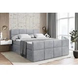 altdecor Boxspringbett ARDENI-Z KING - 160x200 - H3/H4 - Hellgrau
