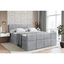 altdecor Boxspringbett ARDENI-Z KING - 160x200 - H3/H4 - Hellgrau