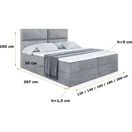 altdecor BOXI3 180 x 200 cm H4 Grau