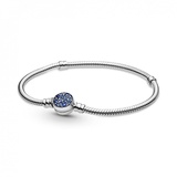 Pandora 599288C01 Damen-Armband Funkelnde Blaue Scheibe Silber, 18 cm