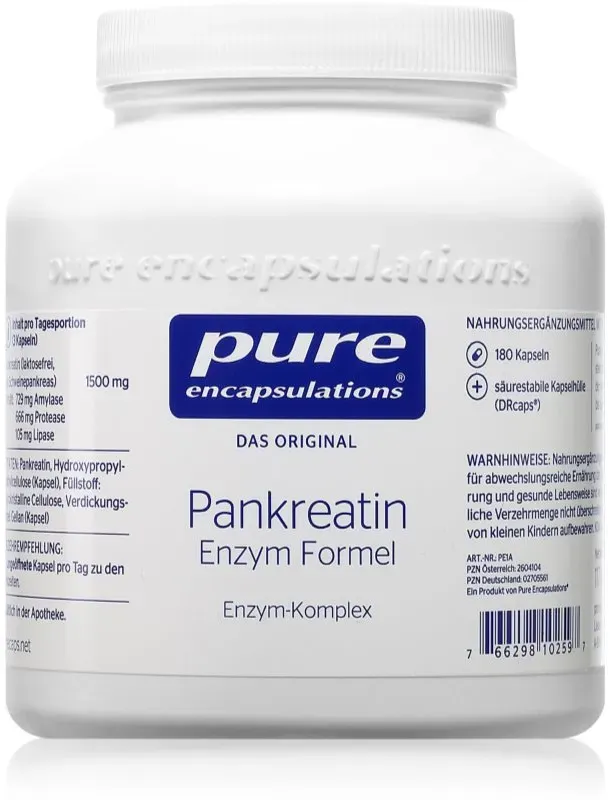 Pure Encapsulations Pankreatin Enzym Formel Kapseln mit Verdauungsenzymen 180 KAP