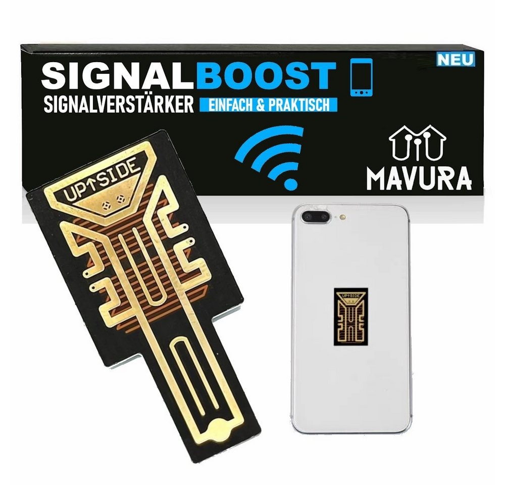 MAVURA SIGNALBOOST Signalverstärker Empfangsverstärker Cell Antenna Reichweitenverstärker, für Handy, Smartphone, Tablet 3G 4G 5G kompatibel schwarz