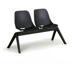Kunststoff-Wartezimmerbank, Traversenbank MONOSHELL, 2-sitzig, schwarz