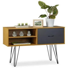 Relaxdays Kommode, 10022743_0 braun 100,0 x 38,0 x 62,0 cm, 1 St.