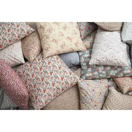 ib laursen Kissenbezug Blumig 60 x 60 cm Orange/Rosa/Creme