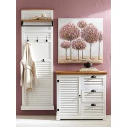 Garderobe HEINE HOME, weiß (weiß, natur), B:61cm H:180cm T:15cm, Metall, Garderobenpaneele