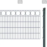 Arvotec Doppelstabmattenzaun »EXCLUSIVE 100 zum Einbetonieren "Ring" mit Zierleiste«, Zaunhöhe 100 cm, Zaunlänge 2 - 60 m 45243557-0 anthrazit H/L: 100 cm x 40 m