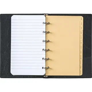 Brunnen 106501090 Taschen-Ringbuch schwarz A7 Kunstleder 6 Ringe 10mm incl. Einlage | Gr.: onesize