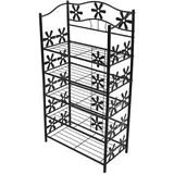 MCW Schuhregal, Schwarz, Metall, 60x112x30 cm, Garderobe, Schuhaufbewahrung, Schuhregale