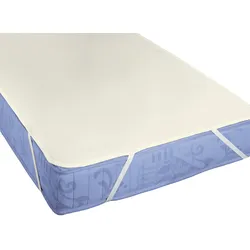 Matratzenauflage 140 x 200 cm Baumwolle Beige Creme