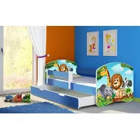 Luxusbetten24 Kinderbett Dream mit verschiedenen Motiven Jungle - Blau