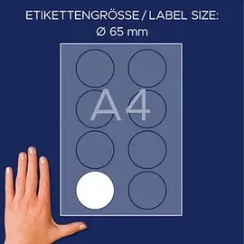 Avery Zweckform Namensetiketten J4881-20 Weiß 65,0 x 65,0 mm 20 Blatt