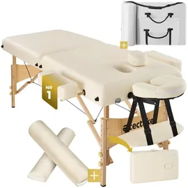 Tectake 2 Zonen Massageliege-Set Breite 59 cm, Polsterung 7,5 cm, mit Holzgestell, 187 x 59 x 65,50 cm