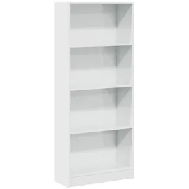 vidaXL Bücherregal Hochglanz-Weiß 60x24x143 cm Holzwerkstoff