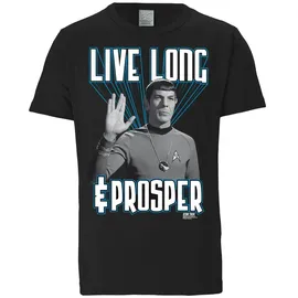 LOGOSHIRT T-Shirt LOGOSHIRT "Spock – Star Trek – Live Long & Prosper", Jungen, Gr. XS, schwarz, 100% Baumwolle, bedruckt, normal, Rundhals, Shirts T-Shirt, mit coolem Frontprint