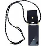 cadorabo TPU Handy Kette GOLD Cover iPhone X / XS Schutzhülle in Schwarz
