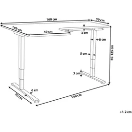 Beliani Schreibtisch, Schwarz, Holzwerkstoff, L-Form, 160x60x109 cm, Arbeitszimmer, Schreibtische, Bürotische