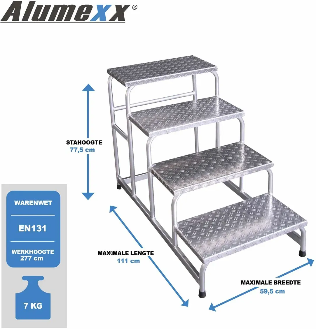 ASC Group Montagetreppe mit Riffelblech 4 Stufen