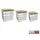 Hti-Living Korbset Metall 3-er Set mit Samtdeckel 38 x 38 x 38 cm beige|schwarz