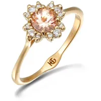 HAZE & GLORY Verlobungsring Diamant Morganit Verlobungsring 375 Gelbgold goldfarben 52 mm