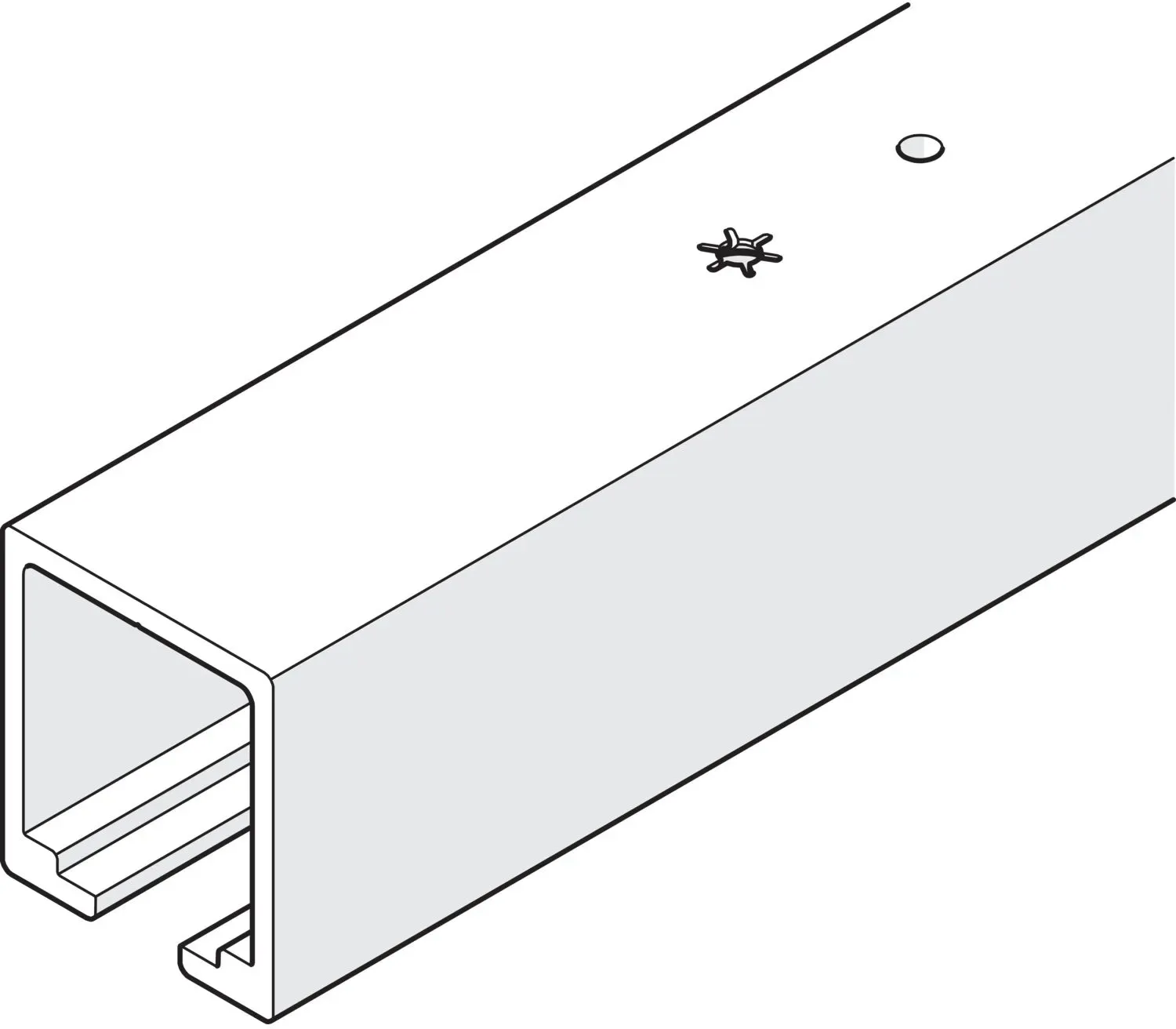 Hawa HAWA Junior 120 Laufschiene Deckenmontage L=6000 mm auf Maß Alu farblos elo...