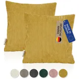 lycce 2er Set Kissenbezug aus trendigem Cordstoff (50 x 50 cm)