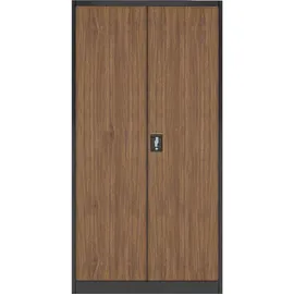 Jan Nowak C001 Aktenschrank 185 x 90 x 40 cm Anthrazit/Holzoptik