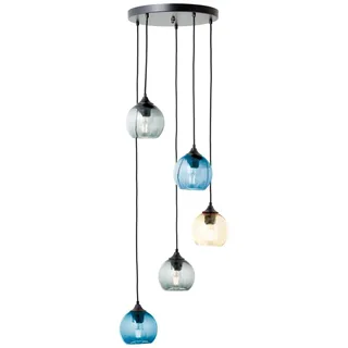 Brilliant | Amiri Pendelleuchte 5flg mehrfarbig | 5x D45, E14, 25W, geeignet für Tropfenlampen (nicht enthalten)
