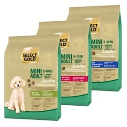 SELECT GOLD Sensitive Adult Mini Probierpaket 3x1kg Probierpaket 2, Mix-Pack