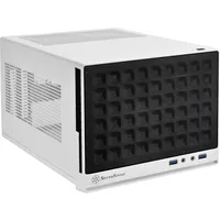 Silverstone Sugo SG13 - Desktop - Mini-DTX), PC Gehäuse, Mesh-Frontblende, schwarz-weiss