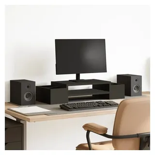 vidaXL Monitorständer mit Stauraum Schwarz 70x27x15 cm Holzwerkstoff